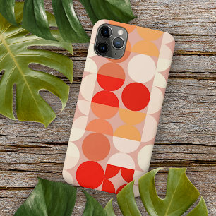 Funda Para iPhone 11 Pro Max Patrón de Arte en Mosaico Rosa Coral Naranja Rubor