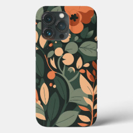 Funda Para iPhone 13 Pro Patrón de arte floral retro