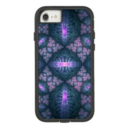 Funda Para iPhone 13 Patrón de arte fractal 3D Color turquesa morado ro