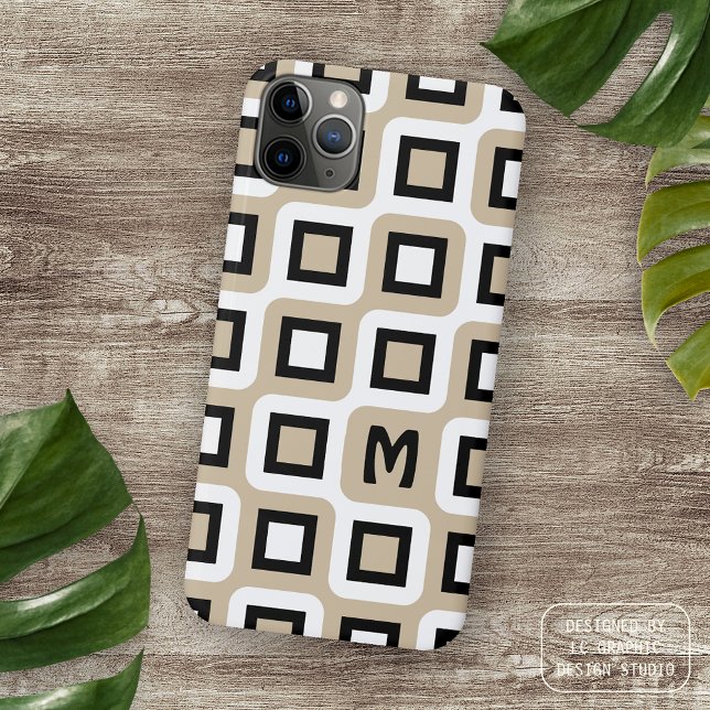 Funda De Case-Mate Para iPhone Patrón de Arte Geométrico Blanco Negro Personaliza (Subido por el creador)