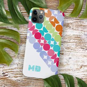 Funda Para iPhone 11 Pro Max Patrón de arte retro personalizado violeta rosa aq