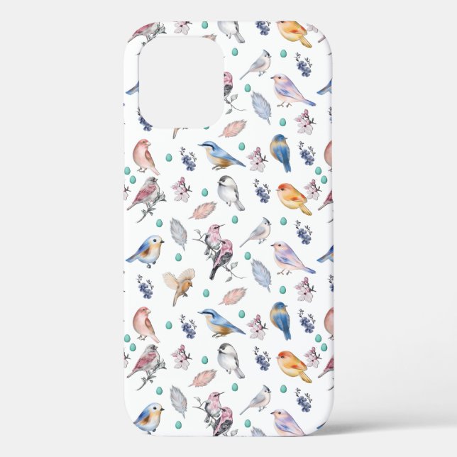 Funda De Case-Mate Para iPhone Patrón de Aves de Primavera (Reverso )