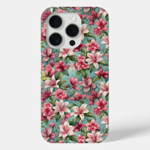 Funda Para iPhone 15 Pro Patrón de Azaleas en auge