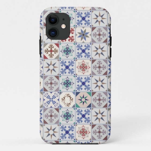 Funda De Case-Mate Para iPhone Patrón de azulejos de cerámica (Reverso)