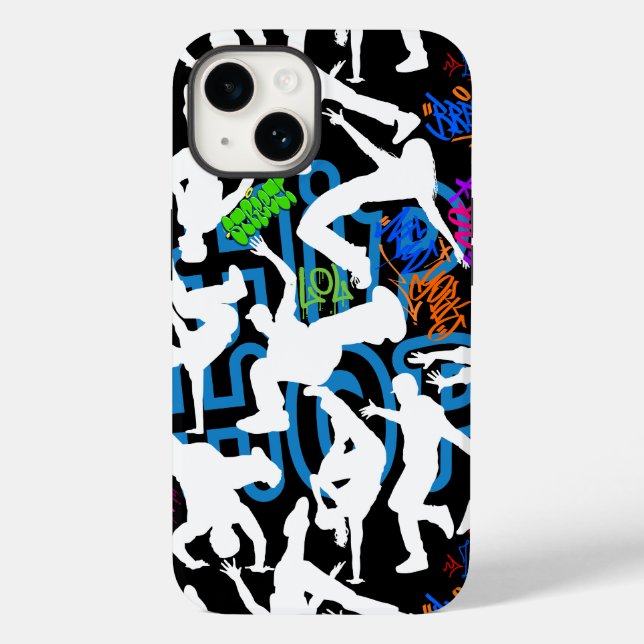 Funda De Case-Mate Para iPhone Patrón de baile HipHop.w BG negro (Reverso )