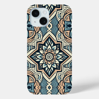 Funda Para iPhone 15 Patrón de baldosas étnicas sin costuras
