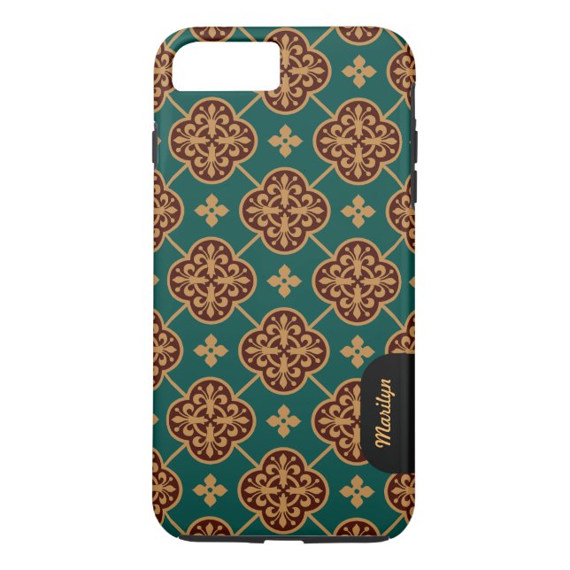 Funda De Case-Mate Para iPhone Patrón de baldosas medievales florales CC0905 Augu (Reverso)