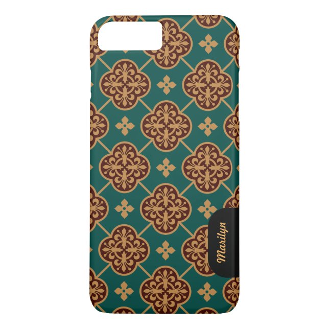 Funda De Case-Mate Para iPhone Patrón de baldosas medievales florales CC0911 Augu (Reverso)