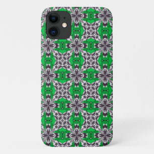 Funda Para iPhone 11 Patrón de baldosas repetidas verdes y blancas