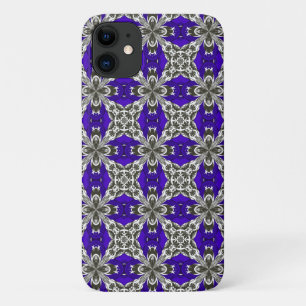 Funda Para iPhone 11 Patrón de baldosas repetido gris y blanco azul mar