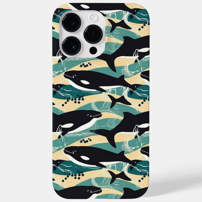 Funda De Case-Mate Para iPhone Patrón de ballenas (Reverso)