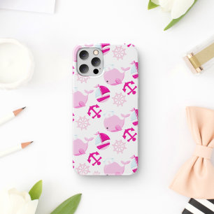 Funda Para iPhone 11 Patrón de ballenas, ballenas ricas, ballenas rosad