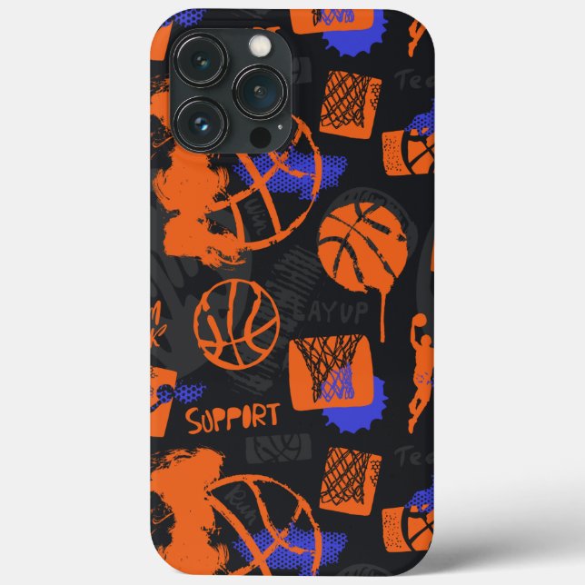 Funda De Case-Mate Para iPhone Patrón de baloncesto (Reverso )