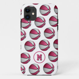 Funda Para iPhone 11 patrón de baloncesto blanco giratorio monogramado