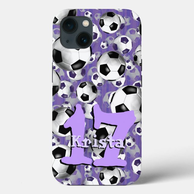 Funda De Case-Mate Para iPhone Patrón de baloncesto de fútbol femenino (Reverso )