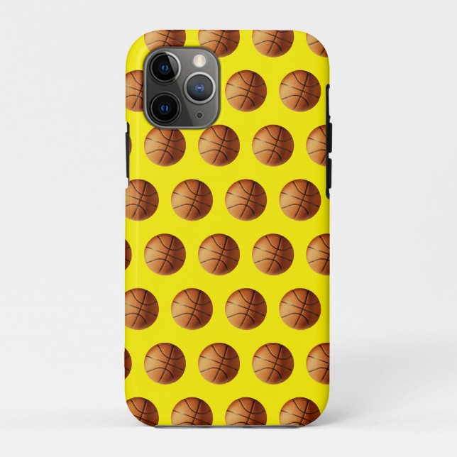 Funda De Case-Mate Para iPhone Patrón de baloncesto naranja, (Reverso)