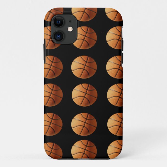 Funda De Case-Mate Para iPhone Patrón De Baloncesto naranja Y Negro, (Reverso)