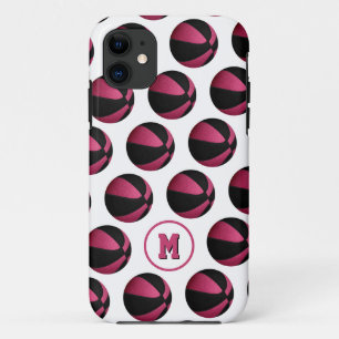 Funda Para iPhone 11 patrón de baloncesto negro giratorio monogramado