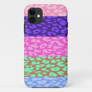 Funda Para iPhone 11 Patrón de banda de piel de leopardo multicolor