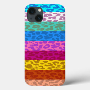 Funda Para iPhone 13 Patrón de banda multicolor de piel de leopardo 2