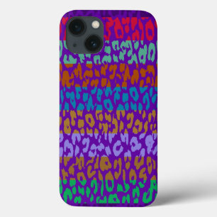 Funda Para iPhone 13 Patrón de banda multicolor de piel de leopardo 4