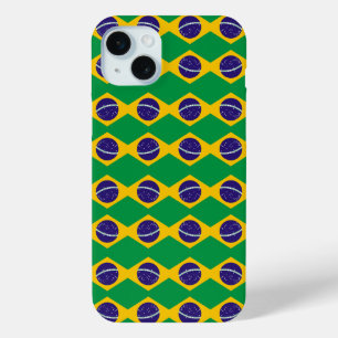 Funda Para iPhone 15 Mini Patrón de bandera de Brasil