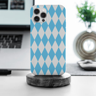 Funda Para iPhone 15 Pro Max Patrón de bandera de bus de Baviera azul y blanco