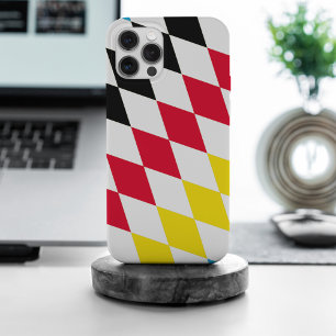 Funda Para iPhone 15 Pro Max Patrón de bandera de diamante azul amarillo rojo n