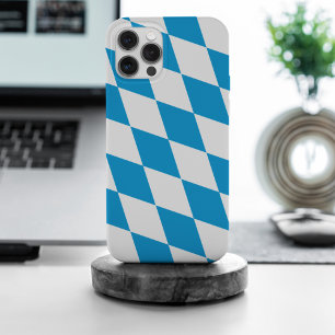 Funda Para iPhone 15 Pro Max Patrón de bandera de diamantes de Baviera azul y b