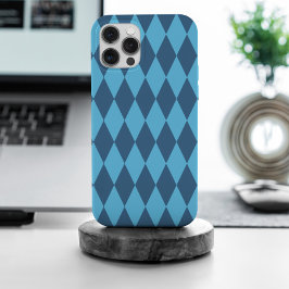 Funda Para iPhone 15 Pro Max Patrón de bandera en rombo de Baviera Azul