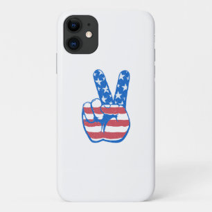 Funda Para iPhone 11 Patrón de bandera estadounidense de paz