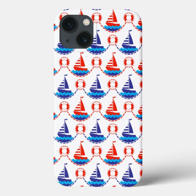 Funda De Case-Mate Para iPhone Patrón de barco de vela (Reverso)