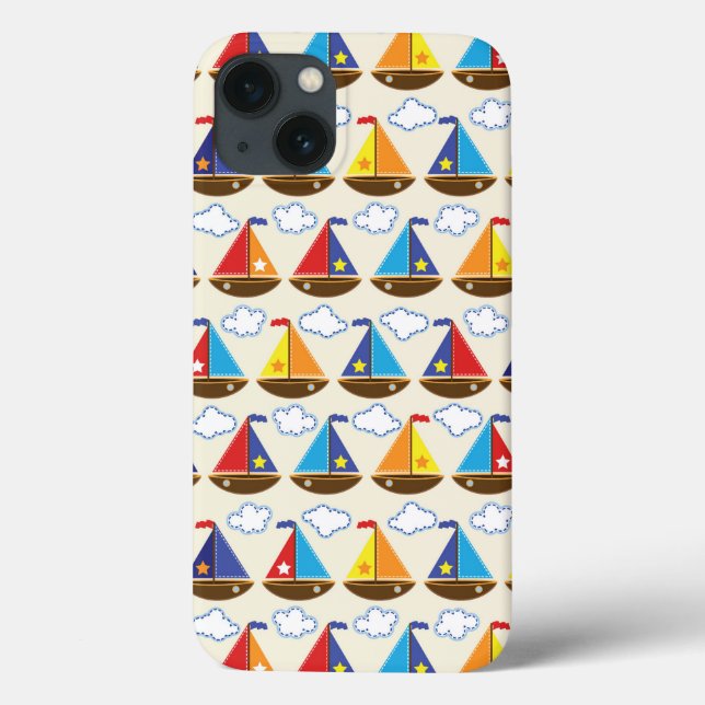Funda De Case-Mate Para iPhone Patrón de barco de vela 2 (Reverso)