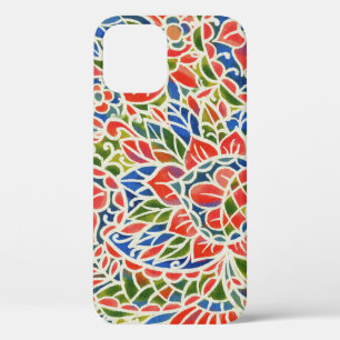 Funda Para iPhone 12 Patrón de Batik de impresión de paisley multicolor