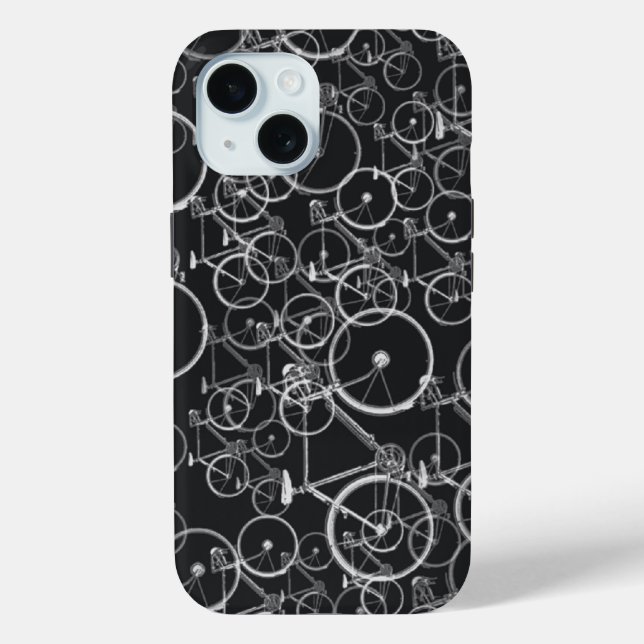 Funda De Case-Mate Para iPhone Patrón de bicicletas en blanco y negro (Reverso )