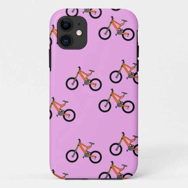 Funda De Case-Mate Para iPhone Patrón de bicicletas en rosa (Reverso)