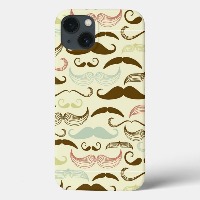 Funda De Case-Mate Para iPhone Patrón de bigote, estilo retro 4 (Reverso)