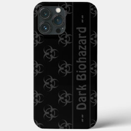 Funda Para iPhone 13 Pro Max Patrón de Biopeligro gris Estuche de teléfono con