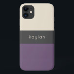 Funda Para iPhone 11 Patrón de bloques de color de uva de moda con cual<br><div class="desc">Sencillo y elegante, este estuche de diseño tiene un atractivo minimalista. El diseño elegante presenta un patrón de bloques de color de moda en uva, gris medio y beige arenoso. Se incluye una plantilla de texto para personalizar este funda con su nombre, iniciales de monograma u otro texto deseado. Disponible...</div>