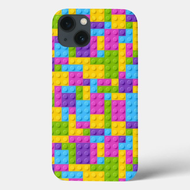 Funda De Case-Mate Para iPhone Patrón de bloques de construcción de plástico (Reverso)