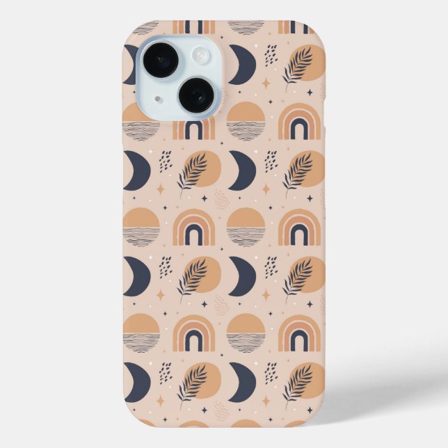 Funda De Case-Mate Para iPhone Patrón de boho orgánico (Reverso )