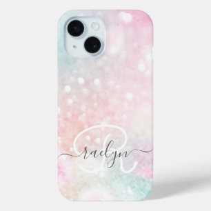 Funda Para iPhone 15 Patrón de bokeh de Bonito de Purpurina rosa