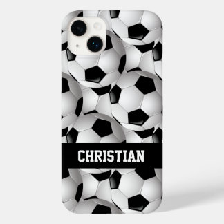 Funda Para iPhone 14 Plus De Case-Mate Patrón de bola de fútbol personalizado blanco negr