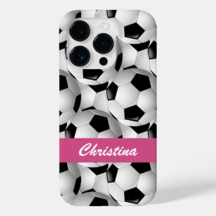 Funda Para iPhone 14 Pro De Case-Mate Patrón de bola de fútbol personalizado rosa