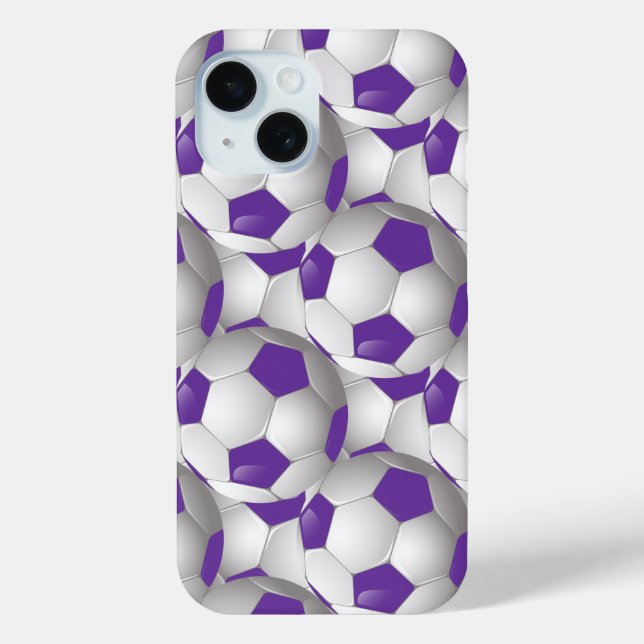 Funda De Case-Mate Para iPhone Patrón de bola de fútbol púrpura (Reverso )