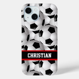 title_seo2 Patrón de bolas de fútbol personalizado Blanco roj