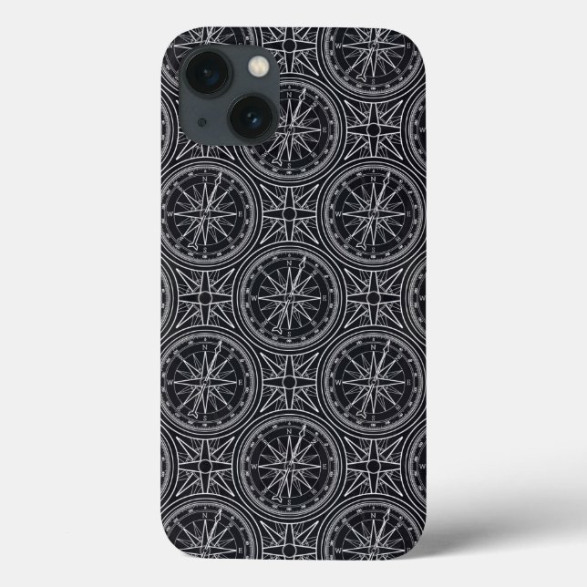 Funda De Case-Mate Para iPhone Patrón de brújula Rosa de viento (Reverso)