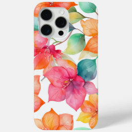 Funda Para iPhone 15 Pro Max Patrón de buganvillas tropicales