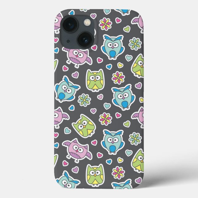 Funda De Case-Mate Para iPhone patrón de búhos personalizados (Reverso)