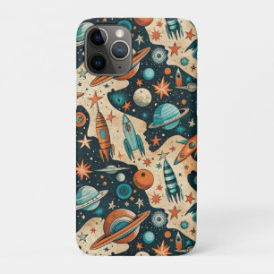 Funda Para iPhone 11 Pro Patrón de buques de cohetes de naves espaciales vi
